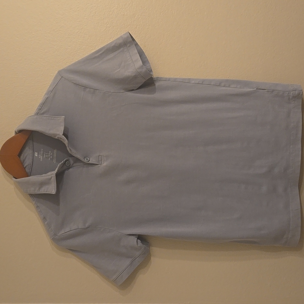 H&M Men's Polo Slim Fit Shirt, Light Gray, Size S